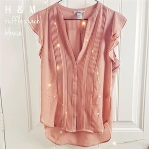 H&M Peach Ruffle Blouse